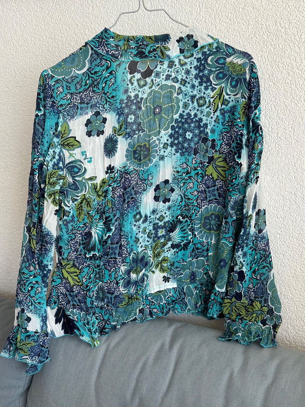 Camicette: Bluse 36 (One Touch) blau/grün Blumenmuster – Usato da Rothenburg venduto da wer_g9fd 5