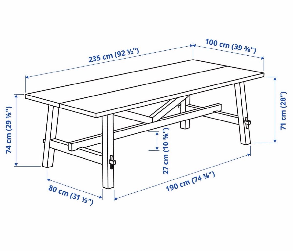 Tavoli: Ikea Möckelby Esstisch - Eiche - 235 x 100 x 74 - NEU! – Nuovo (secondo la descrizione) da Baar venduto da ver_vs82 1