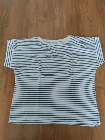 T-shirt taupe/ecru gestreift 