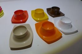 6 vintage space age midcentury Eierbecher Lot 8