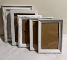 Set von 5 Bilderrahmen in Weiss Holzoptik