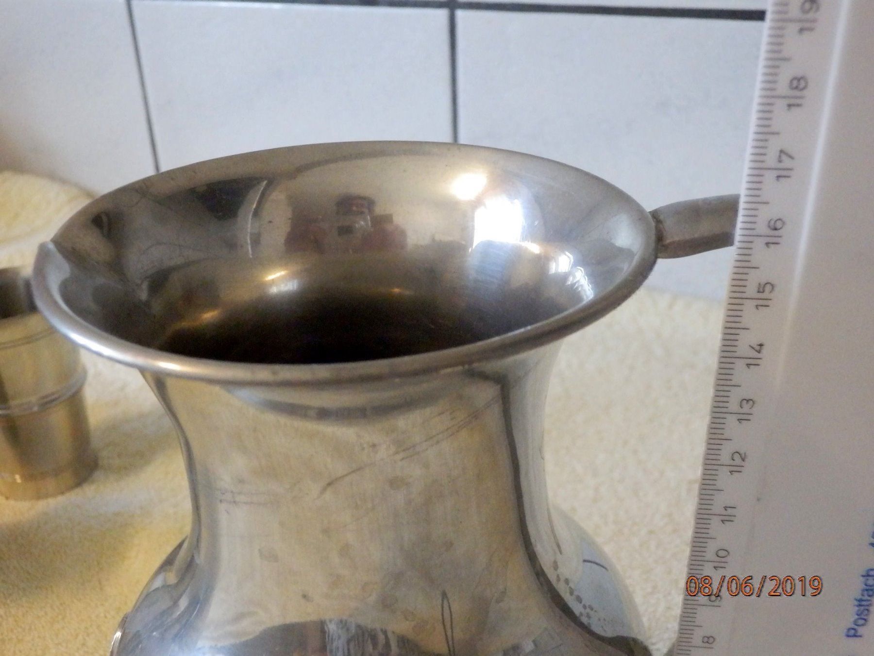 Caraffe: Zinnkrug mit 6 Becher, H.J. Geneve – Usato da Ueberstorf venduto da dinbau 4