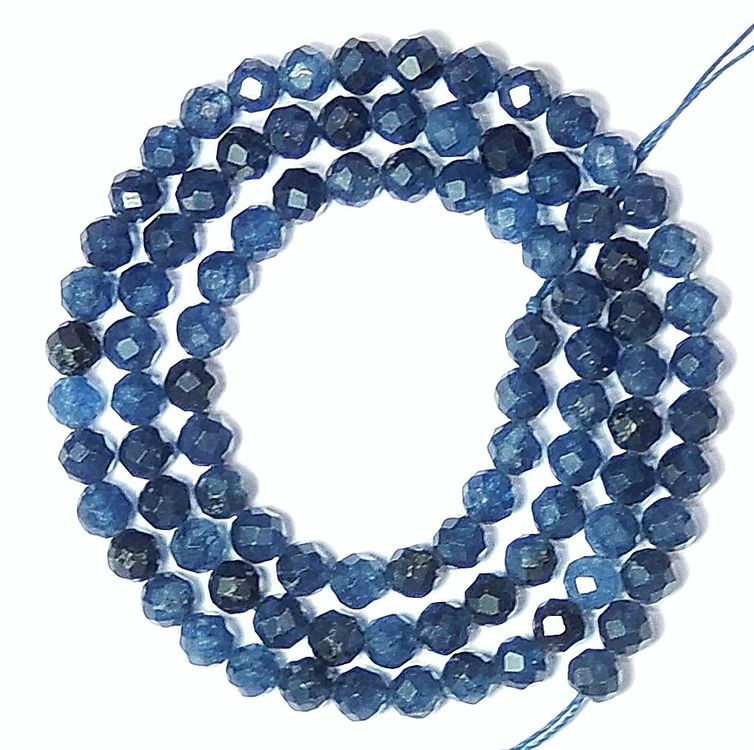 1 Strang Echte Dunkelblaue Saphir Perlen 10 Mm Facettiert (Neu (gemäss Beschreibung)) In