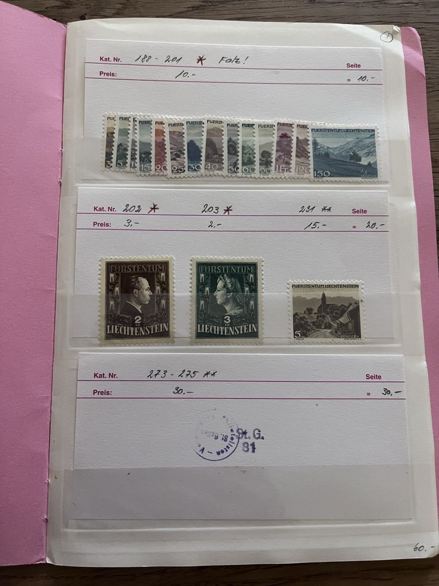 Tutti i francobolli: Briefmarken Auswahlheft Liechtenstein – Usato da Römerswil LU venduto da manuscha_ 1