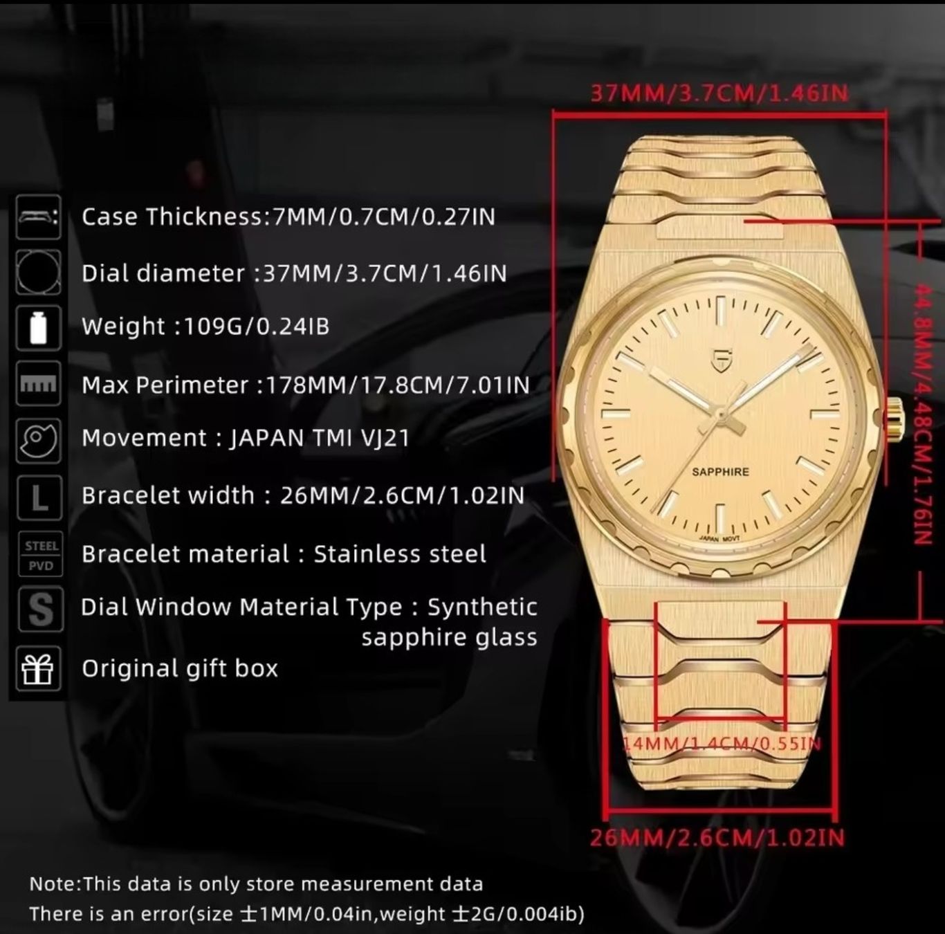 Pagani Design Montres: Pagani Design Herrenuhr Quartz Saphirglas – Neuf (Voir description) à Suhr par ChronixChronometer 9