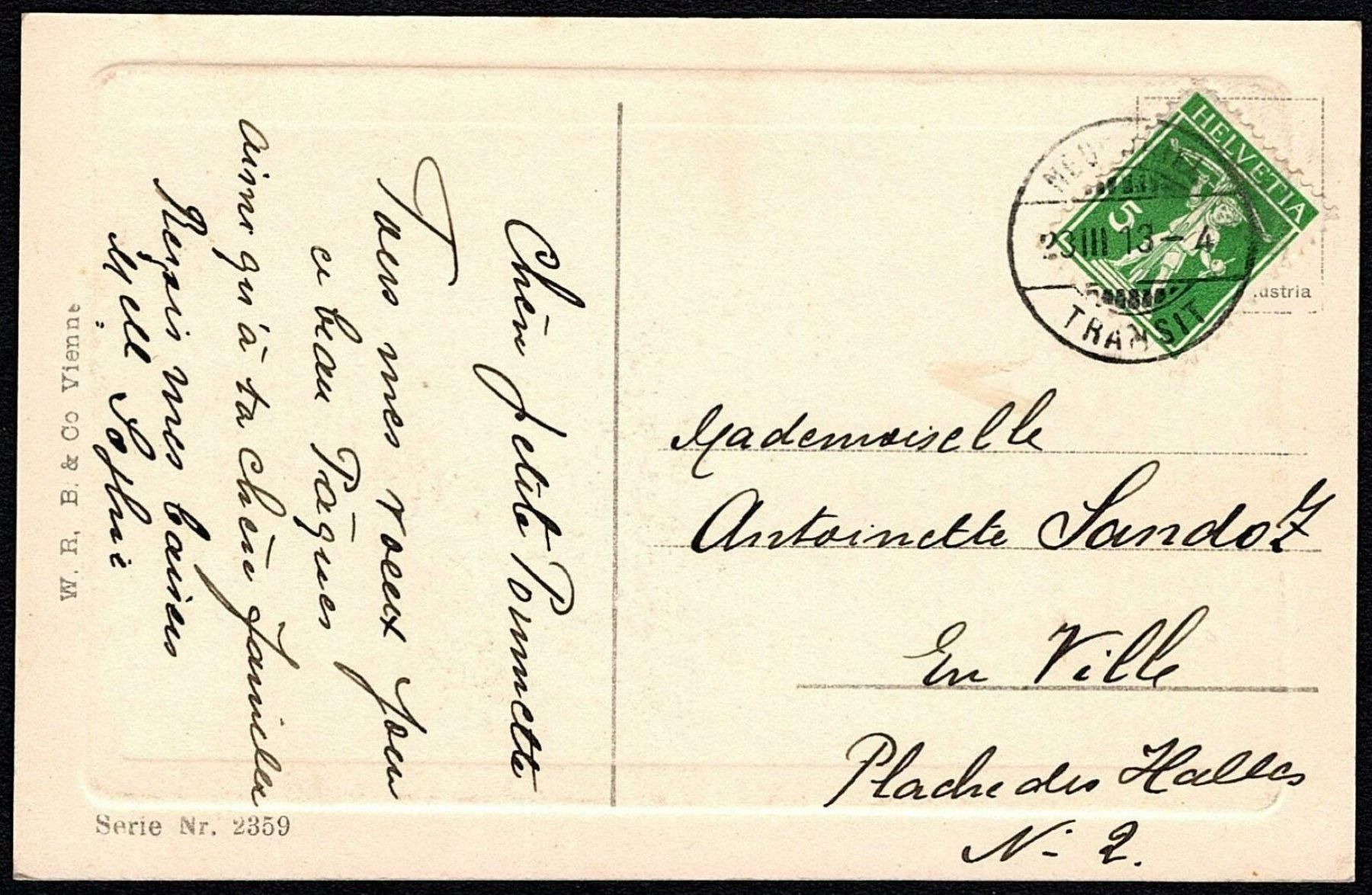 Cartoline postali: 1913_Oster-Grusskarte – Usato da Thun venduto da Nissan 1