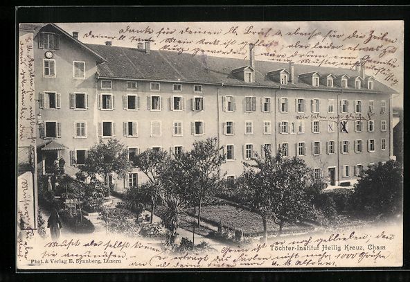 Cartoline postali: Cham, Töchter-Institut Heilig Kreuz mit – Usato da Berlin venduto da bartko-reher