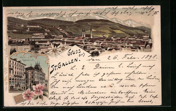 Ansichtskarten: Litho St. Gallen, Walhalla Restaurant, P – Gebraucht aus Berlin von bartko-reher