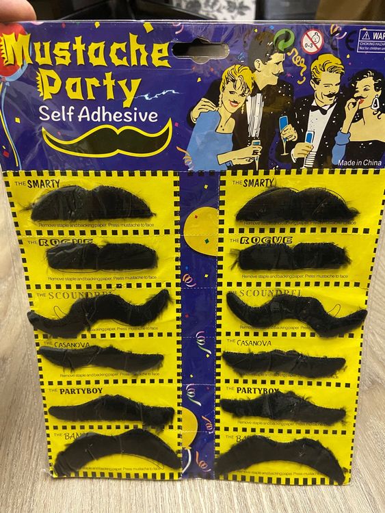Smiffys Rockstar-Schnurrbart Blond – Handgeknüpft, Perfekt Für Mottopartys