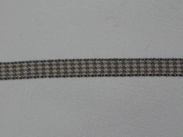 Nastri decorativi: Karoband Polyester grau / ecru 6mm breit – Nuovo e nell'imballaggio originale da Füllinsdorf venduto da Schlupp 1