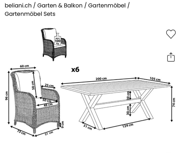Set di tavolo e panche: Garten Möbel – Usato da Glattbrugg venduto da B_B 6