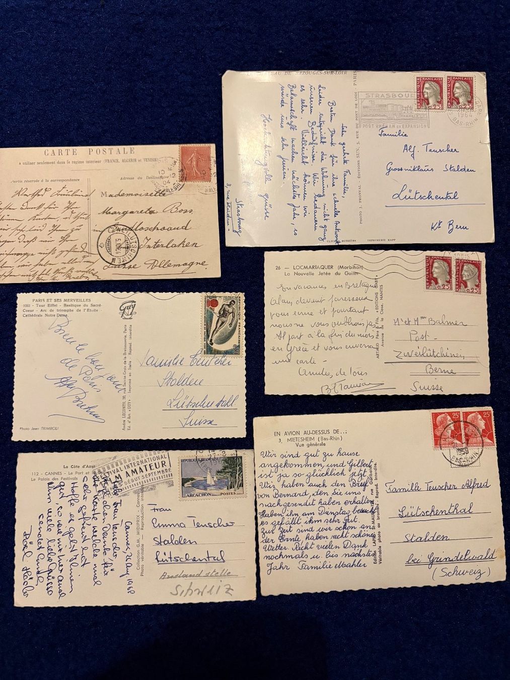 Cartoline postali: 6 Postkarten Frankreich (1904-1964) – Usato da Biel/Bienne venduto da TomBaBi 1