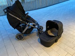 ABC Design Salsa 4 Kinderwagen mit Babywanne schwarz