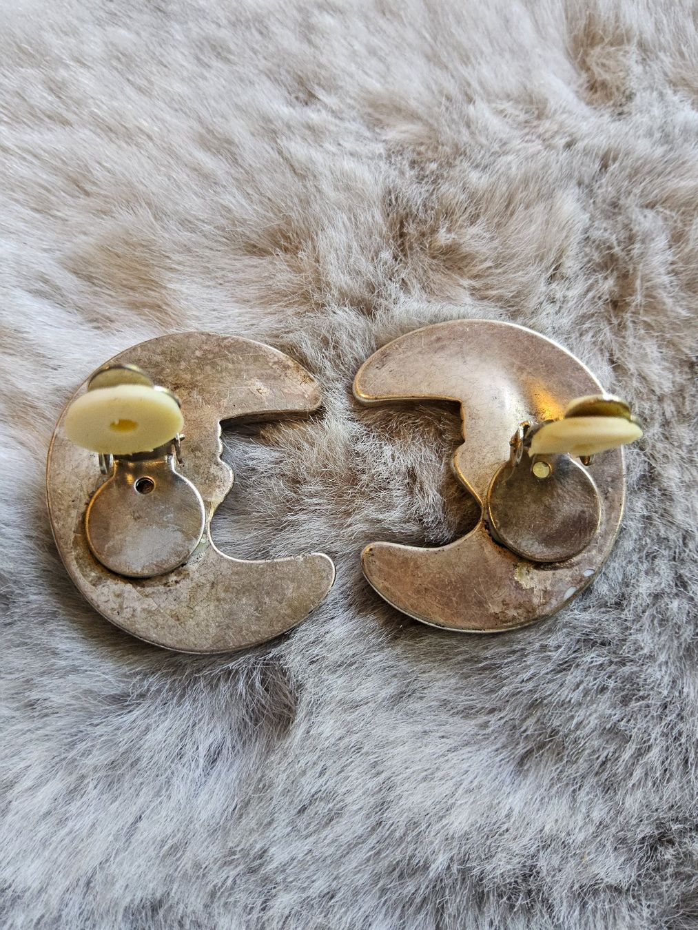 Orecchini pendenti & Orecchini a lobo: Vintage versilberte Halbmond Ohrclips – Usato da Zürich venduto da SciTec 5