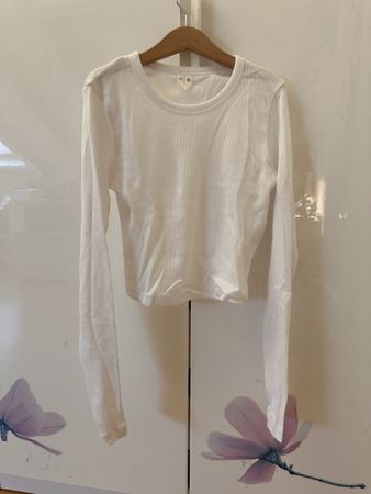H&M Top, Grösse XS, Langarm, weiss, neuwertig