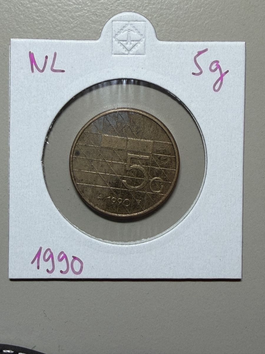 Alle Münzen: Pays-Bas - 5 gulden - 1990 – Gebraucht aus Payerne von Mike1682