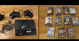 Sega Mega Drive Konsole plus 11 Spiele, ungetestet!