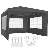 Pavillon 3x3m mit 3 Seitenteilen wasserdicht VELMORA