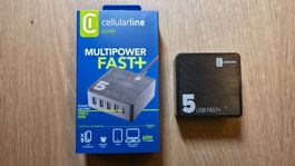 USB Ladegerät, 60W, Cellularline Multipower 5 Fast+ / OVP