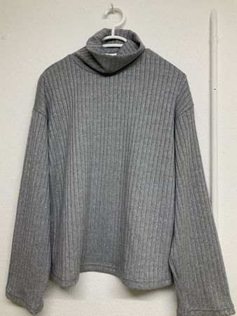 Rollkragenpullover Grau Grösse M  