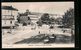 AK Genève, La Gare et Place Cornavin