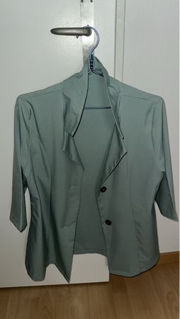 Veste manche mi longue élégante, vert d'eau