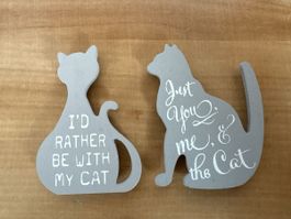 Magnet aus Holz mit Katzen Form