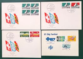 4 Ersttagsbriefe 67. Eidgenössisches Turnfest Bern 1967