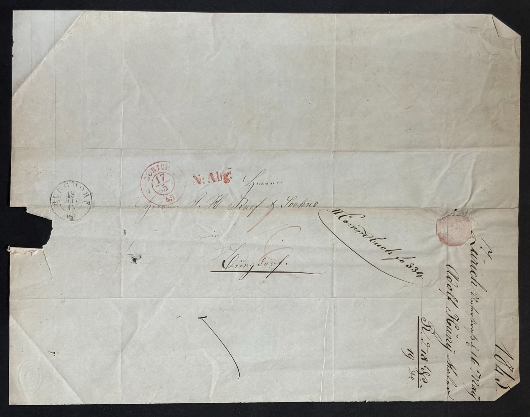 Documenti: HISTORISCHES HANDSCHRIFTLICHES DOKUMENT VON 1845 – Usato da Ostermundigen venduto da wini63