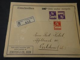 6.XI.33.; BRIEF *ZUMSTEIN BRIEFMARKEN, BERN* MIT KEHRDRUCK