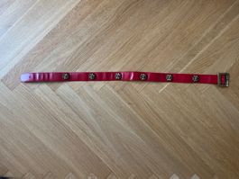Damen Ledergürtel Rot mit Nieten – Länge 94 cm