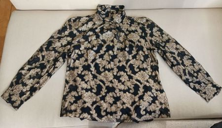NP 250.- Mille festliche Bluse mit Top Gold zu Nile M L NEU