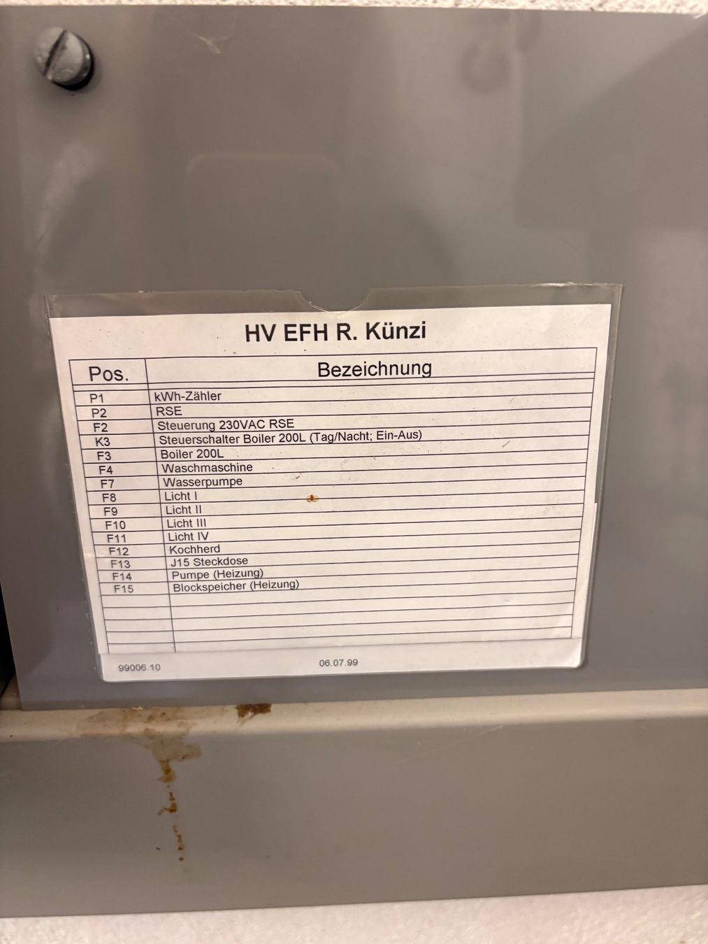 Alimentazione elettrica: Elektroverteilung – Usato da Gwatt ((Thun) venduto da Fipu2666 1