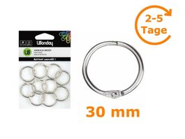Heftringe, 10 Stück, 30 mm, Metall