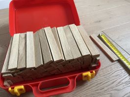 Holzbausteine im Koffer, Buche hell, Massivholz, Top!