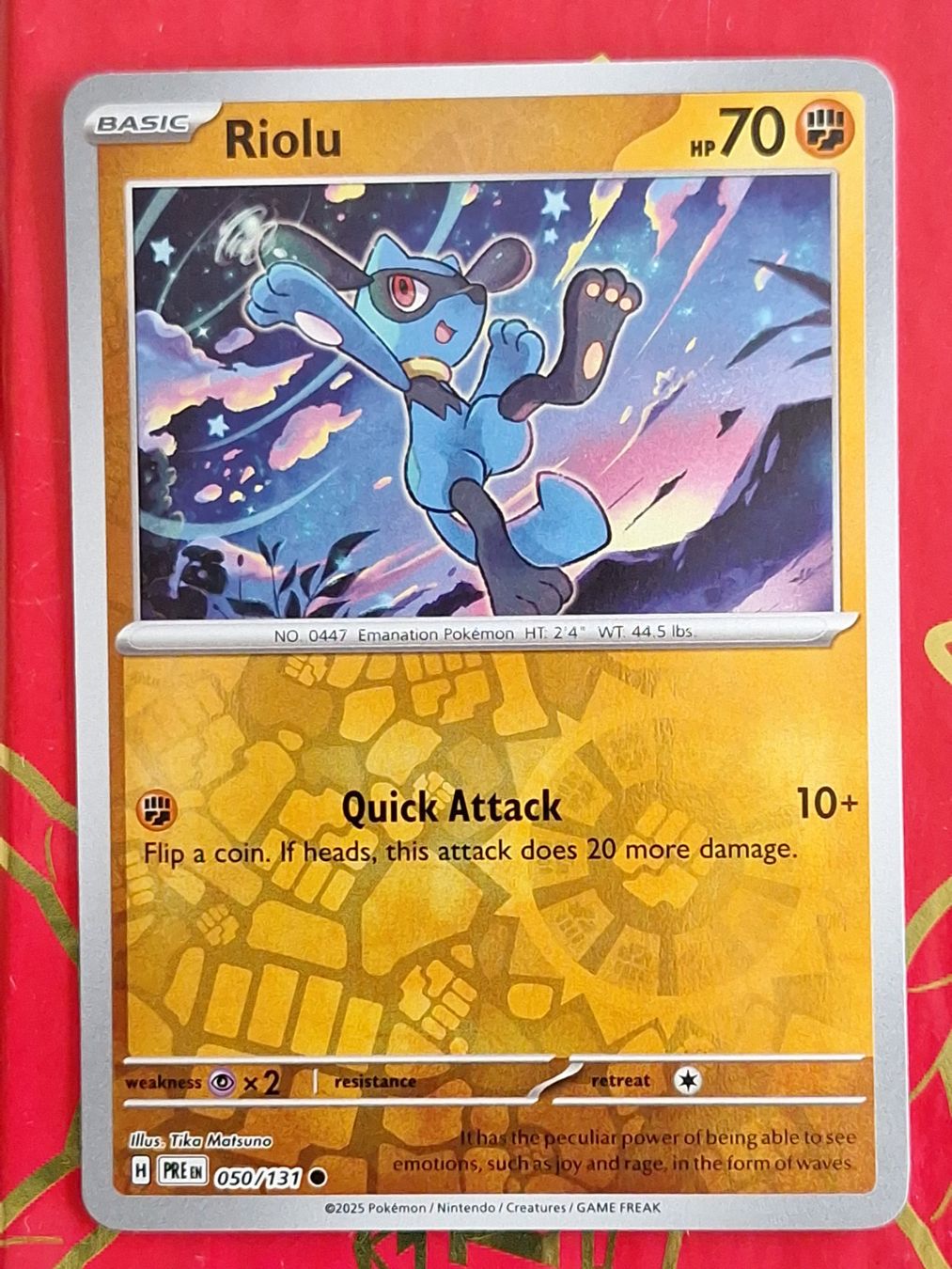 Pokémon Sammelbilder & Trading cards: Riolu - Reverse Holo Pokemon Prismatic Evolution – Gebraucht aus Altstätten SG von GGsGameshop
