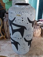 Big xxl vase West Germany design fat lava Black & White Bull