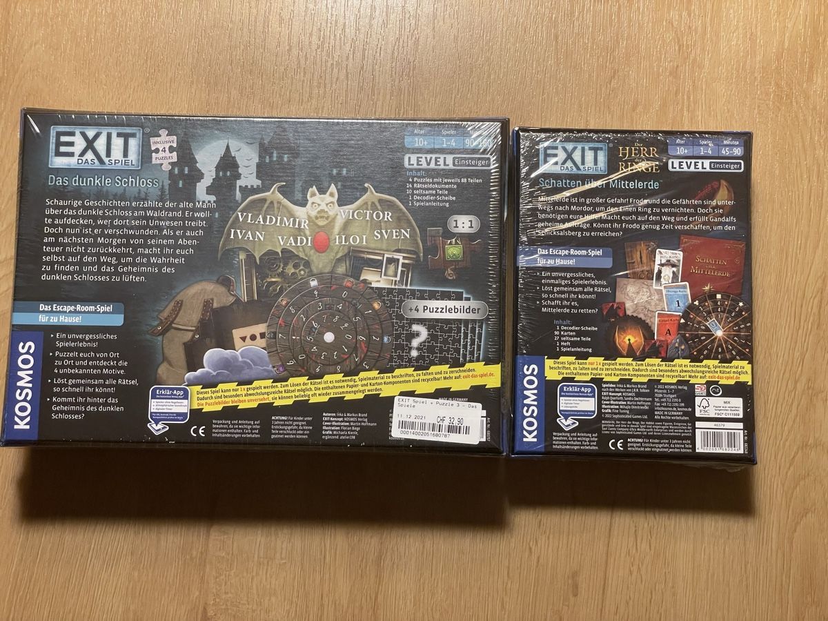 Giochi: Exit Spiel: Das dunkle Schloss + Herr der Ringe, Neu! – Nuovo e nell'imballaggio originale da Watt venduto da HelenVo 1
