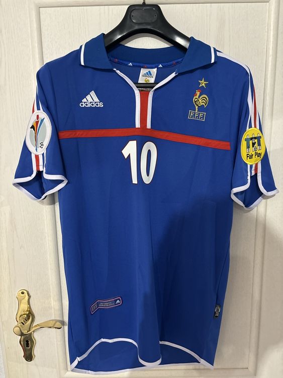 Maillot De Foot Vintage Adidas Equipe De France Extérieur N°10 ZIDANE (saison 2004-2005, Taille L)