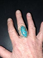 Silber Ring mit Türkis, 925 Silber, Grösse 58