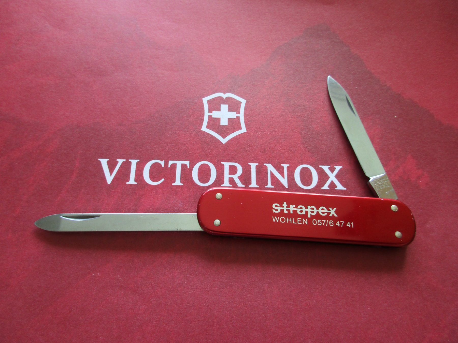 Victorinox Taschenmesser: Sackmesser Victorinox ALU mit Logo "Strapex" 2-Tools – Gebraucht aus Schafisheim von reno007