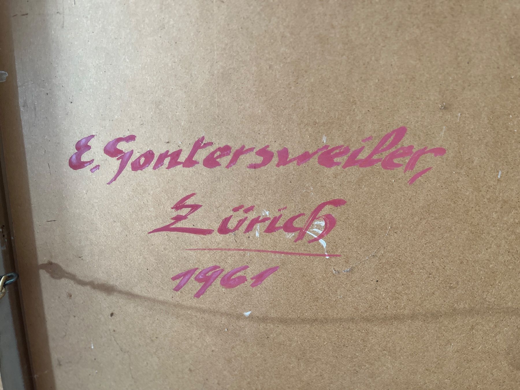 Tableaux: Ölgemälde -  E. Gontersweiler, Zürich 1961 – D'occasion à Stetten AG par Brissago25 3