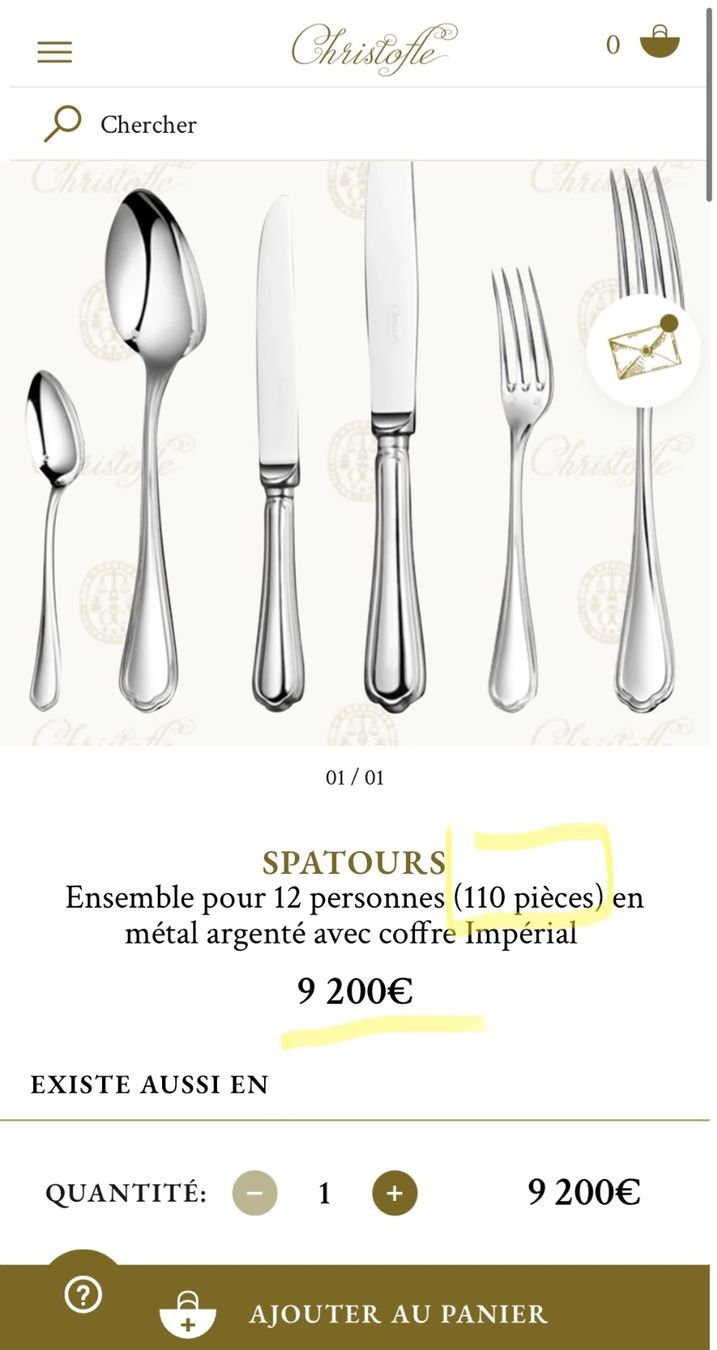 Christofle Set di piatti: argenterie Christofle SPATOURS 180 pièces – Nuovo (secondo la descrizione) da Vevey venduto da sasa2008 5