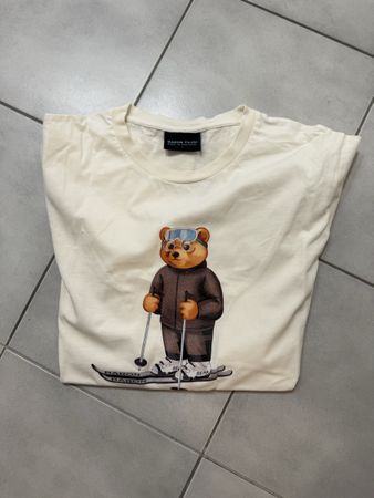 T-Shirt Baron Filou beige mit Skibär Grösse L neuwertig