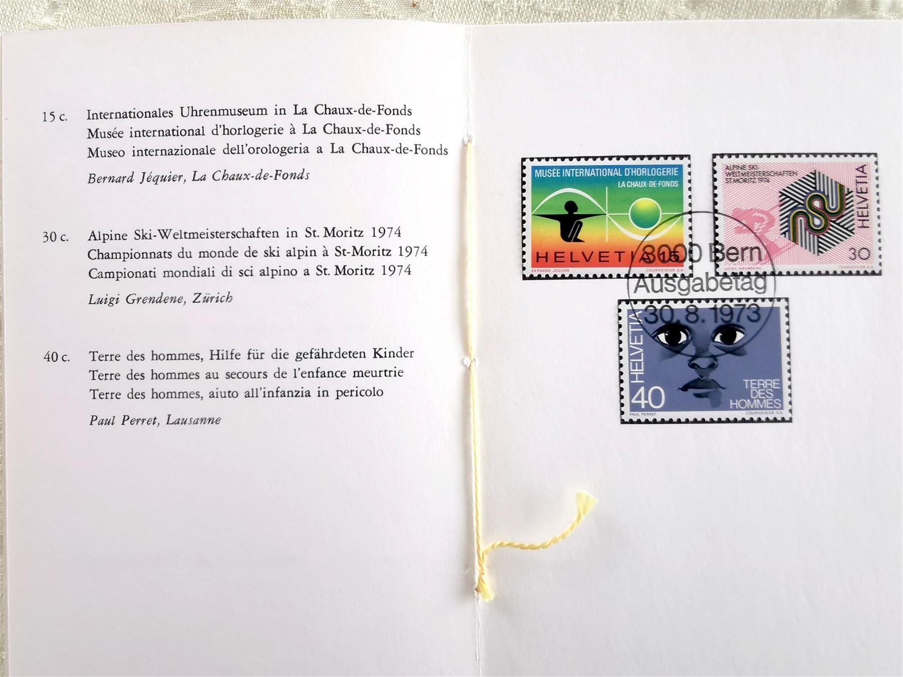 Tutti i francobolli: Sondermarken 1973 – Usato da Olten venduto da Cshanti