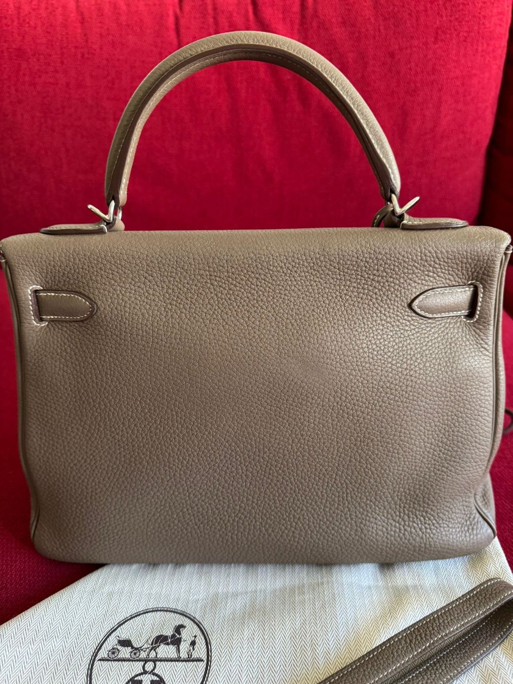 Hermès Borse da donna: Hermès Kelly 25 - Étoupe / Palladium – Usato da Reinach BL venduto da Yugi-Cards 3