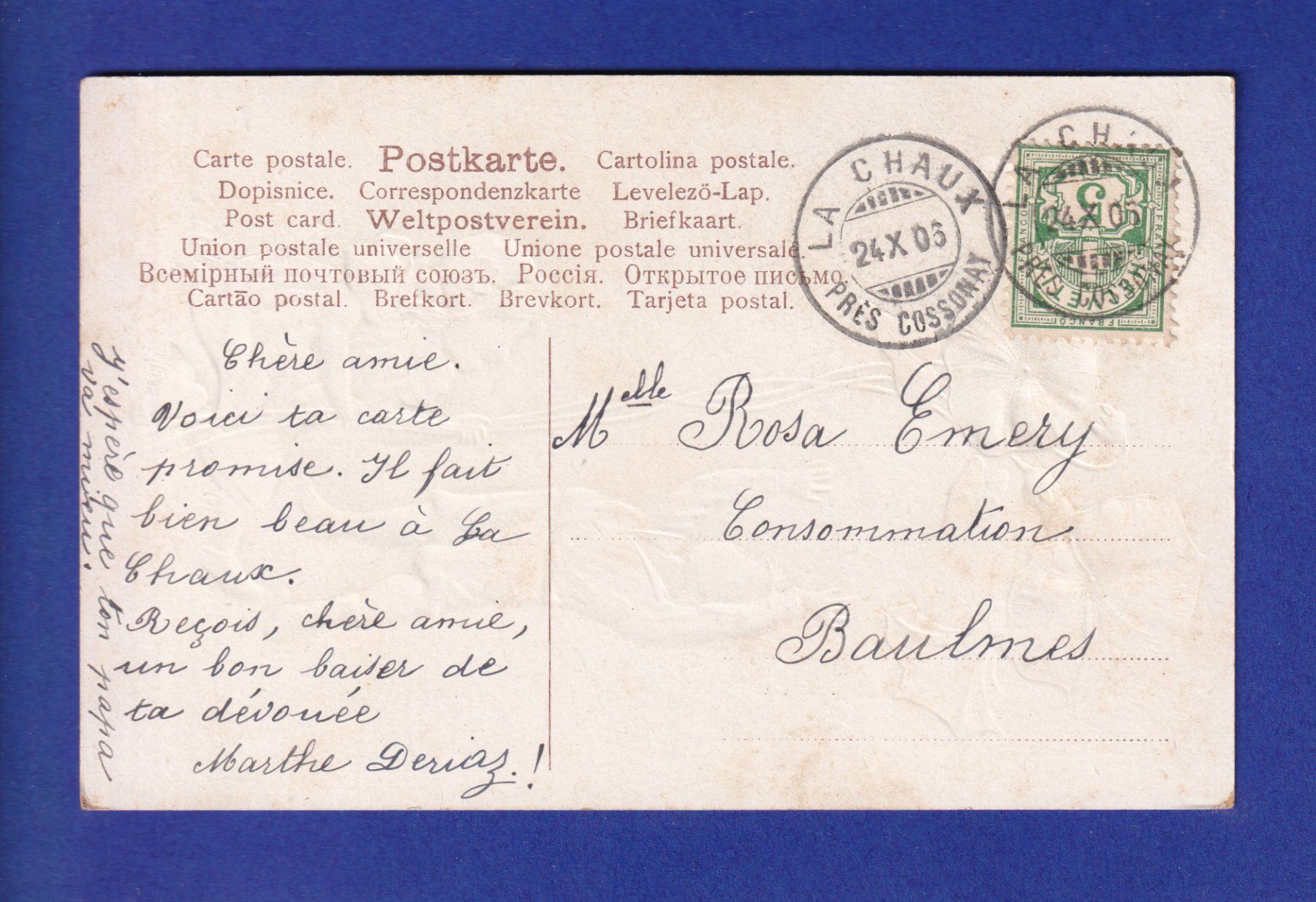 Cartoline postali: ENFANT - Fleurs géantes – Usato da Pully venduto da nicecards-shop 1