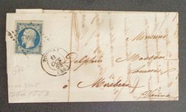FRANCE 1853: Poitiers–Vienne, lettre pliée, Napoléon Rép.
