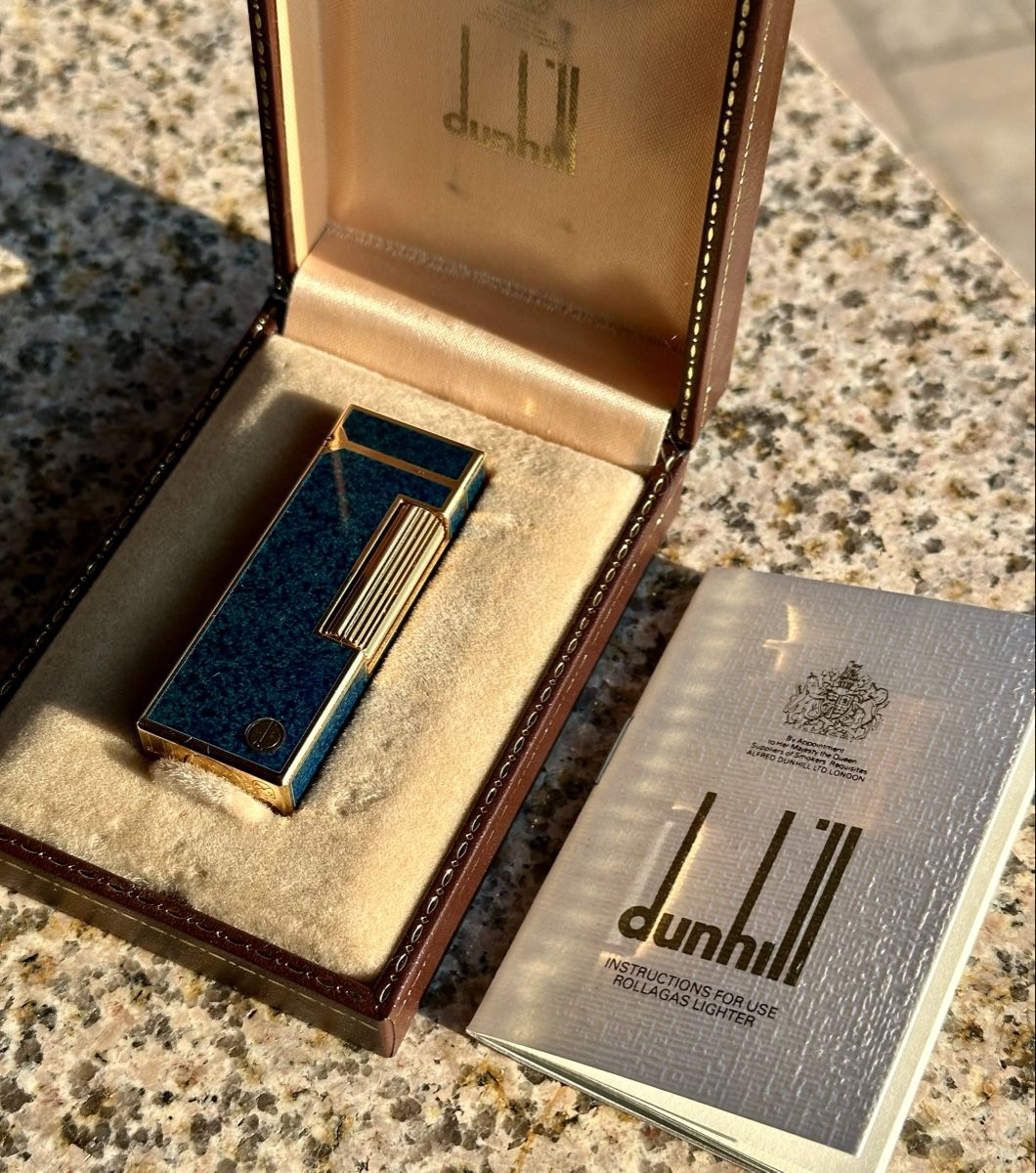 Dunhill Accendini: Dunhill Rollagas Blue Marble Gold-Plated, Pristine Condition – Nuovo (secondo la descrizione) da Zürich venduto da RatsTreasure 8