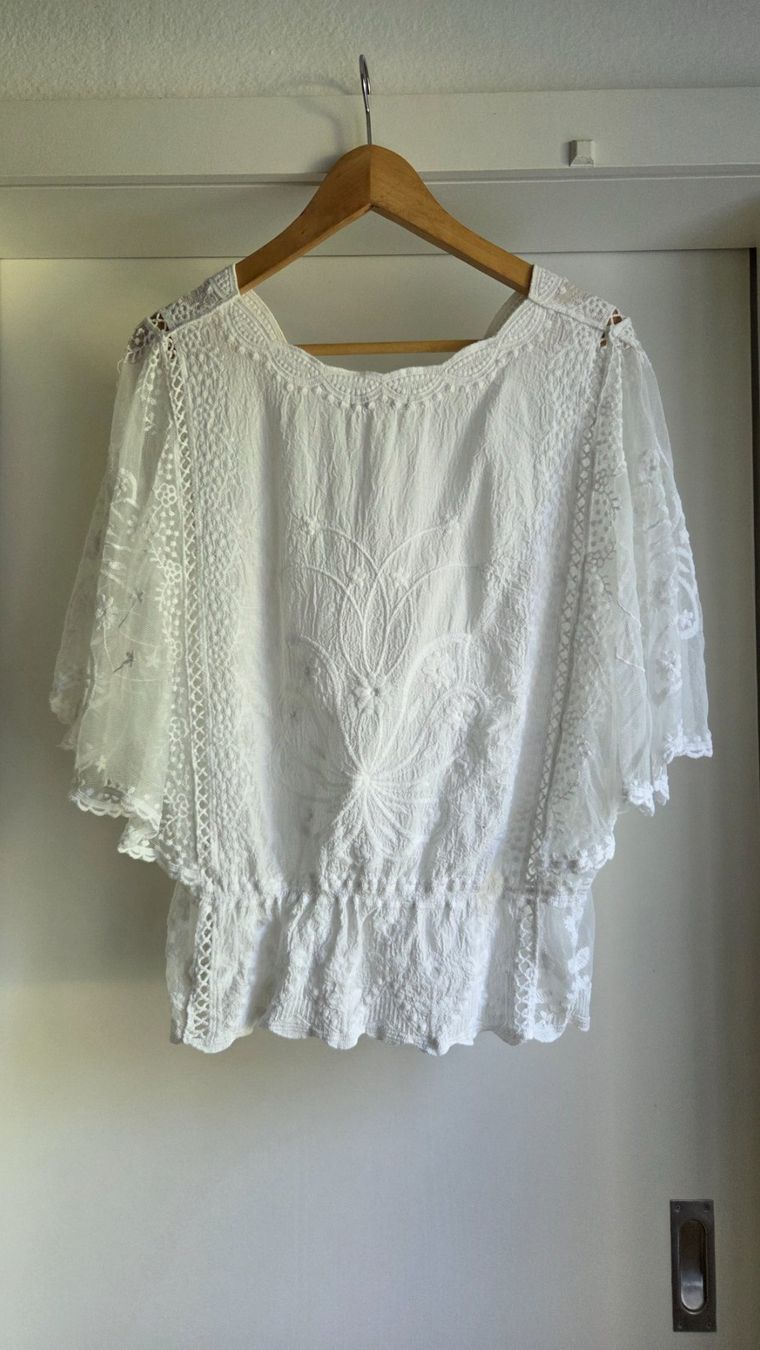 Camicette: Weisse Spitzen Bluse S / M – Usato da Fislisbach venduto da Maieriisli25 1